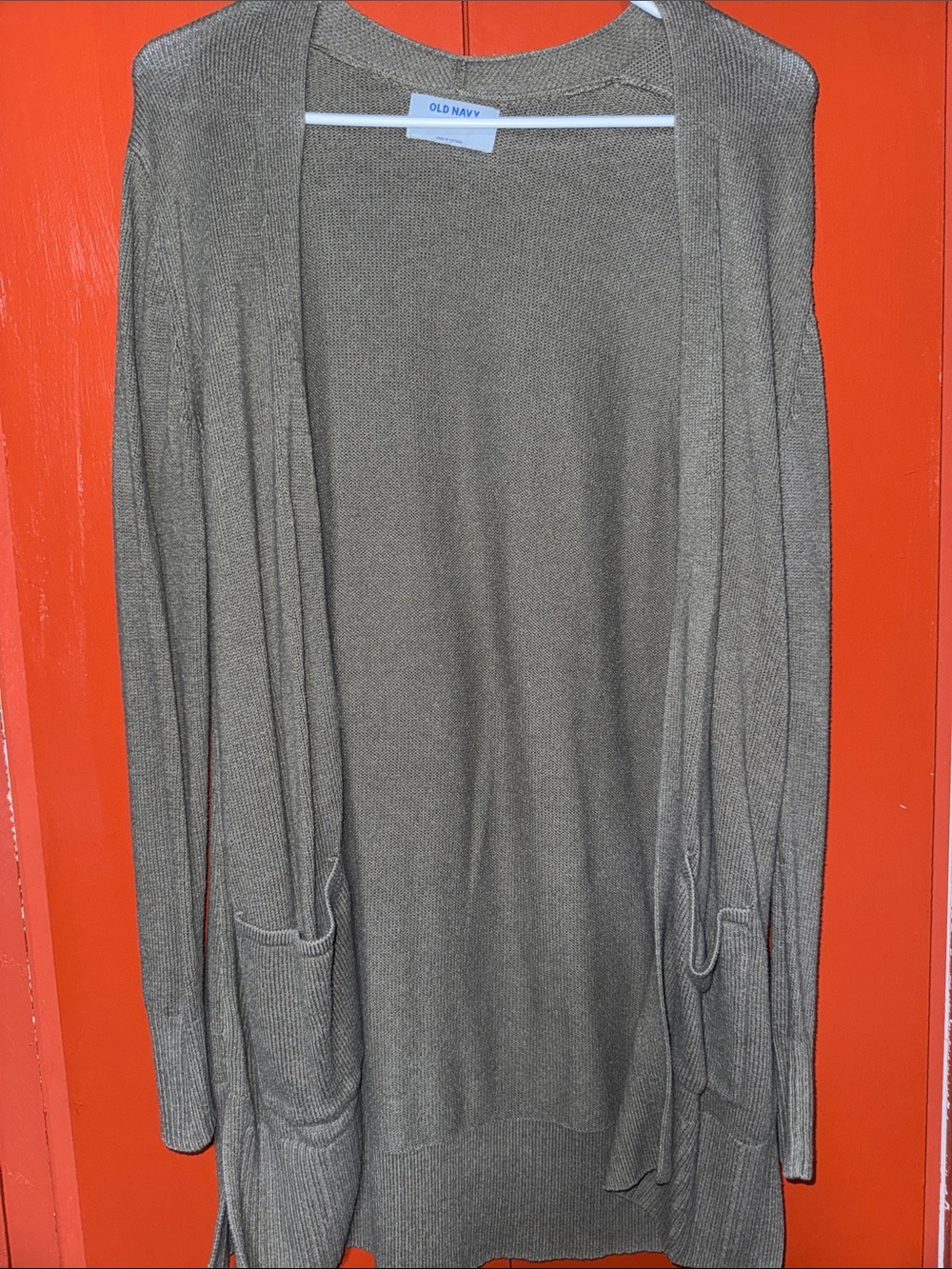 Old Navy Olive Green Open Front Long Cardigan